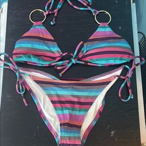 Victoria's Secret Pink and Blue Bikini Set